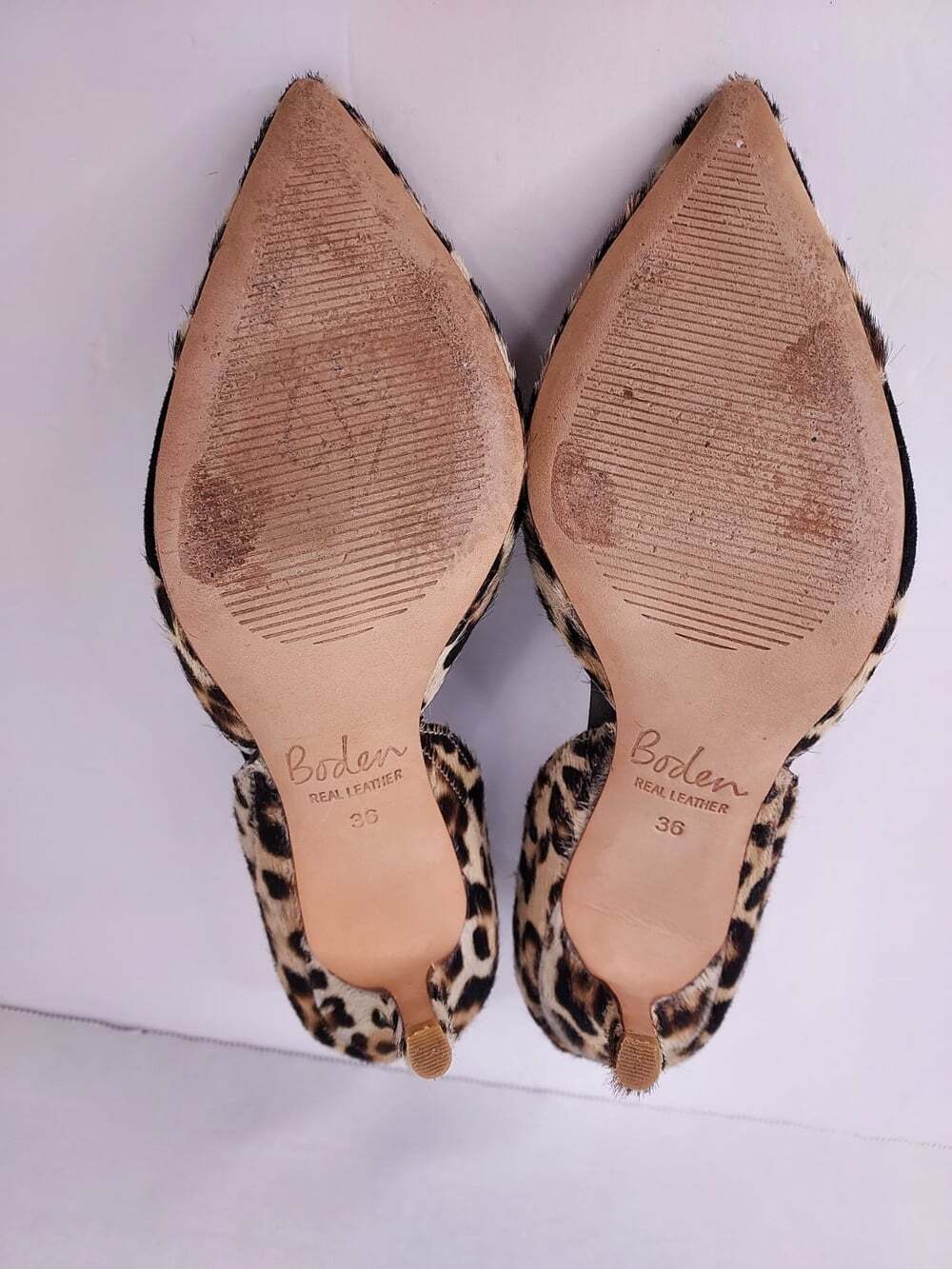 Boden Henrietta Courts US 5.5 Calf Hair Leopard Print Pointed Toe Stiletto Heels - Picture 11 of 16